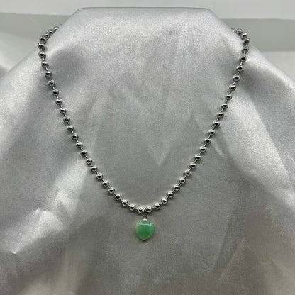 GREEN AVENTURINE 4mm BALL CHAIN- Career Success, luck, Independence, Prosperity, soothers anger/irritability