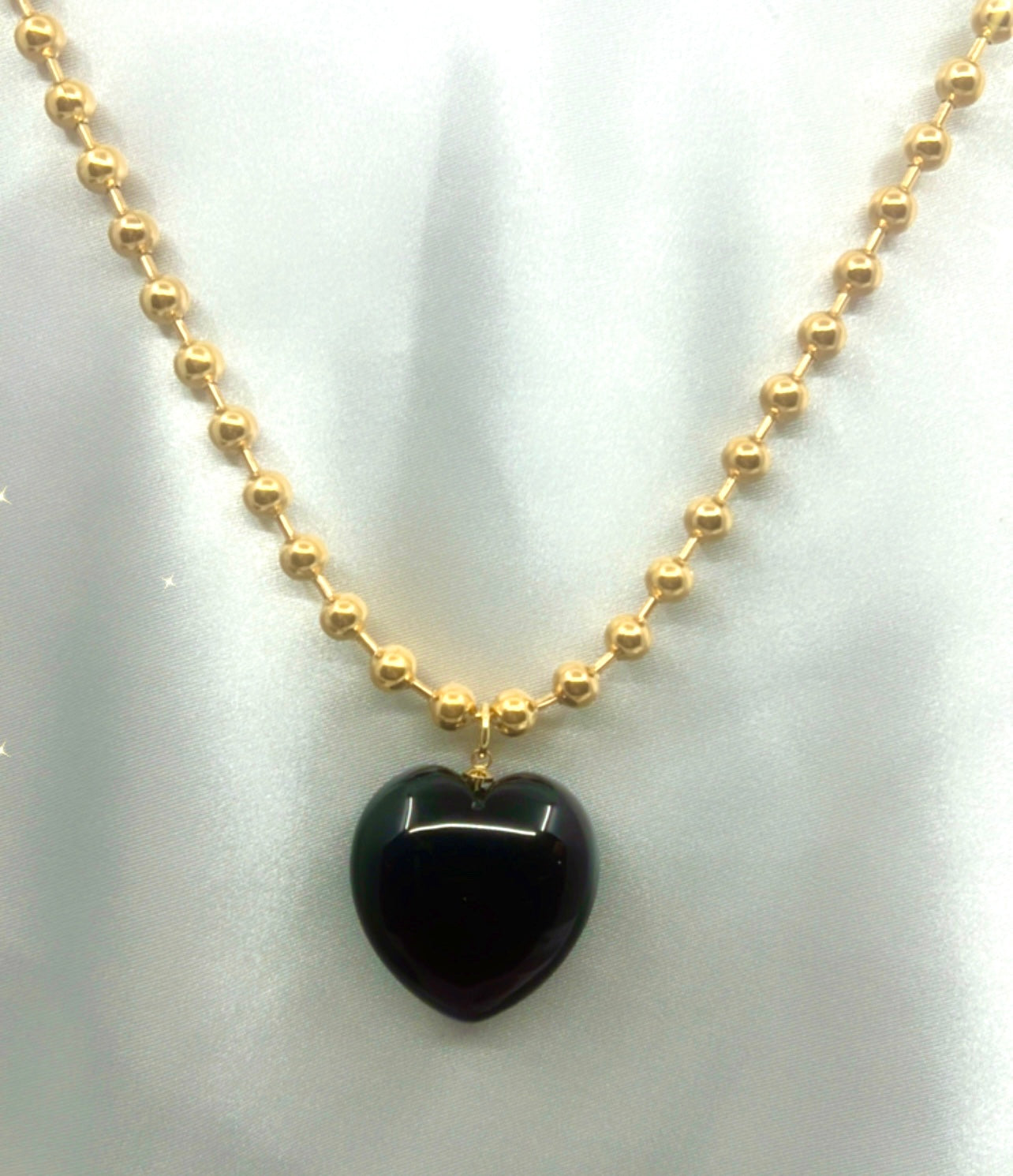 BLACK CHERRY QUARTZ BALL CHAIN (DYED)