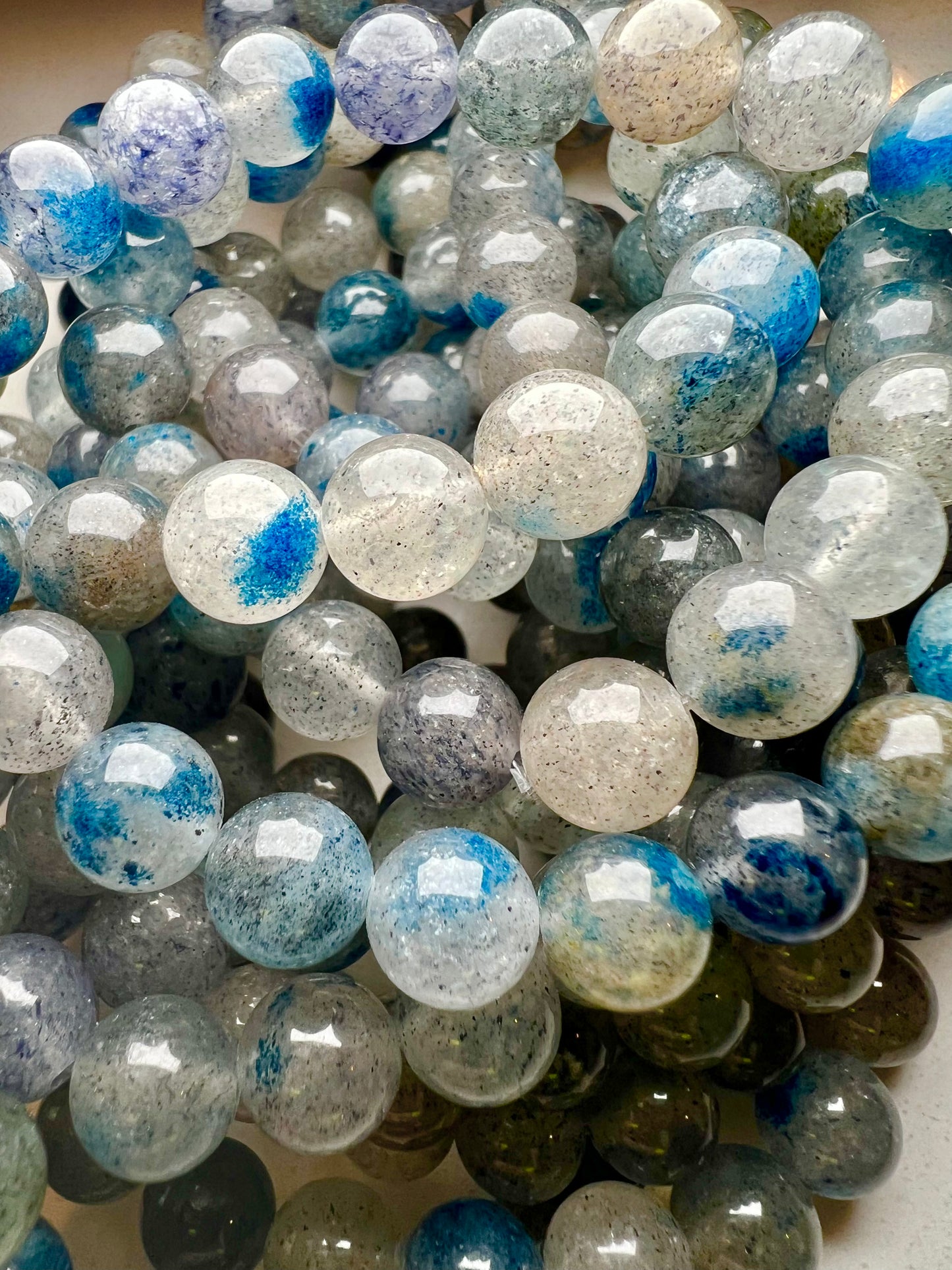 BLUE STRAWBERRY QUARTZ- calming, communication, face fears, intuition, emotional healing