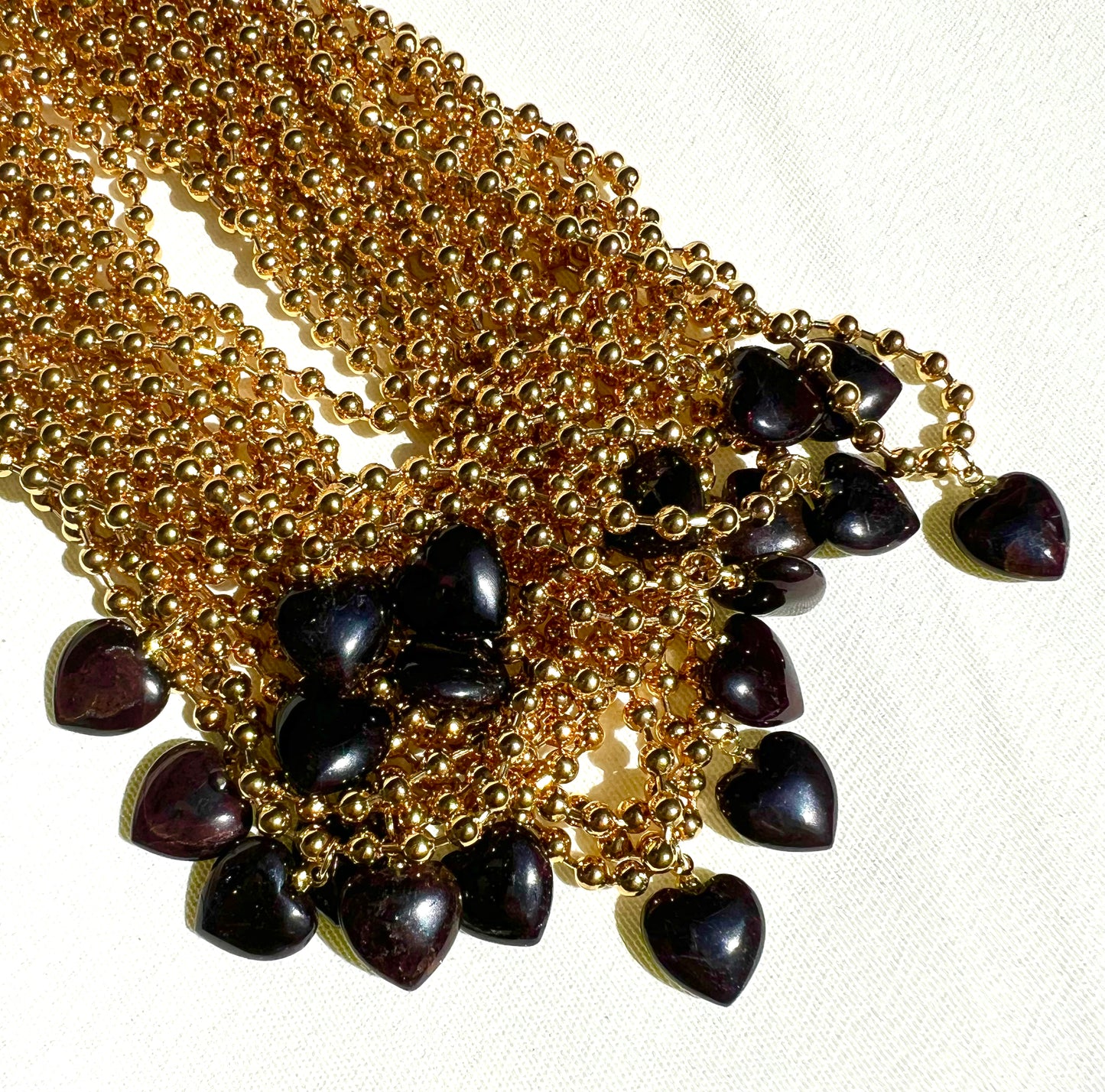 GARNET BALL 4MM CHAIN-siren, popularity, energy, romance
