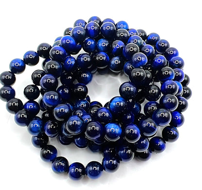 BLUE TIGER EYE BRACELET - alignment, focus, reduce stress & anxiety, increase motivation