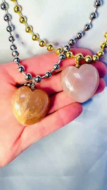 SUNSTONE BALL CHAIN NECKLACE