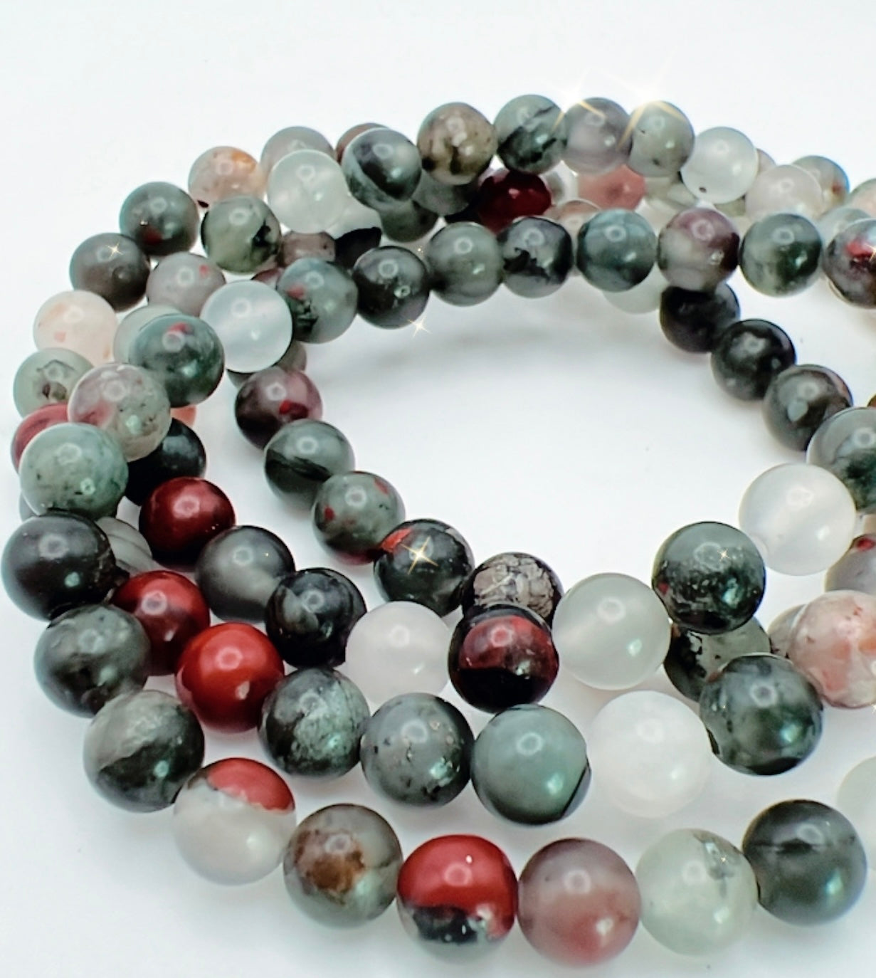 BLOODSTONE BRACELET- alignment, good fortune, intuition, reduces irritability, aggressiveness and impatience