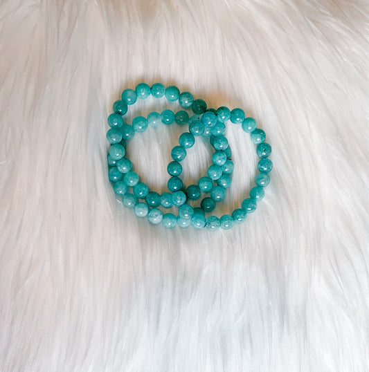 AMAZONITE CRYSTAL BRACELET - Communication, relax your central nervous system, release emotional trauma
