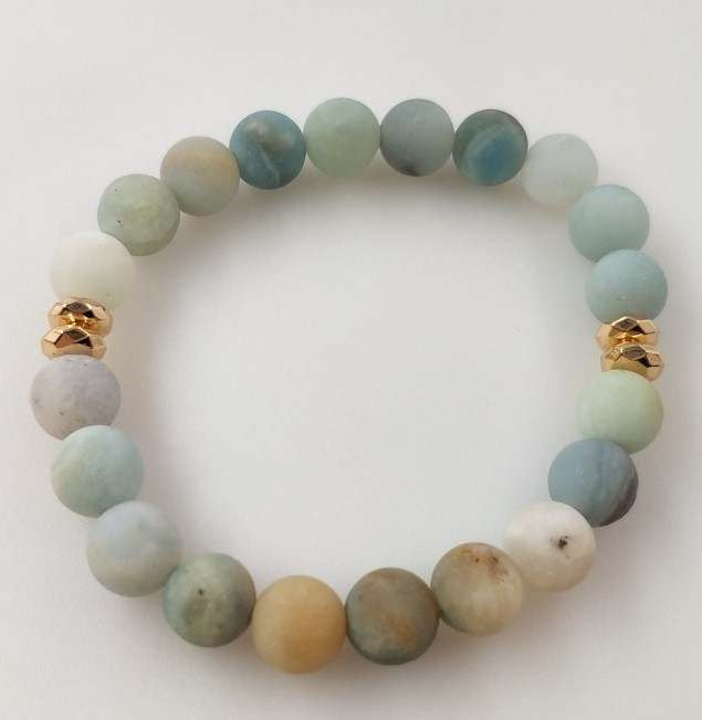 MATTE CARIBBEAN CALCITE BRACELET-  Psychic ability, astral travel, soothing the emotional body
